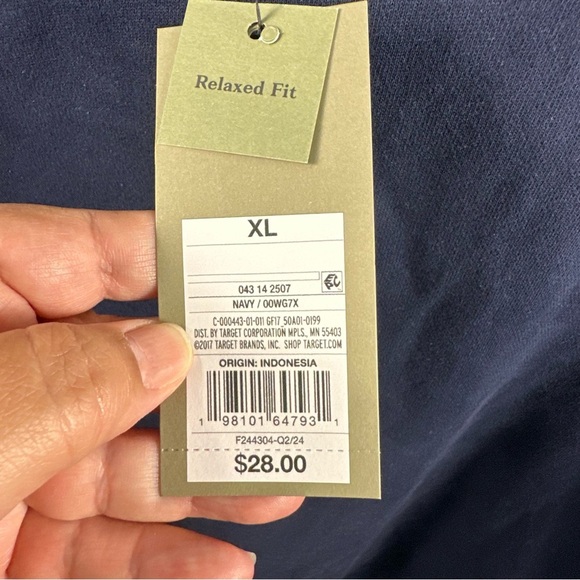 Goodfellow & Co Men's Navy Crewneck Sweater with Emblem Size XL - Picture 4 of 7